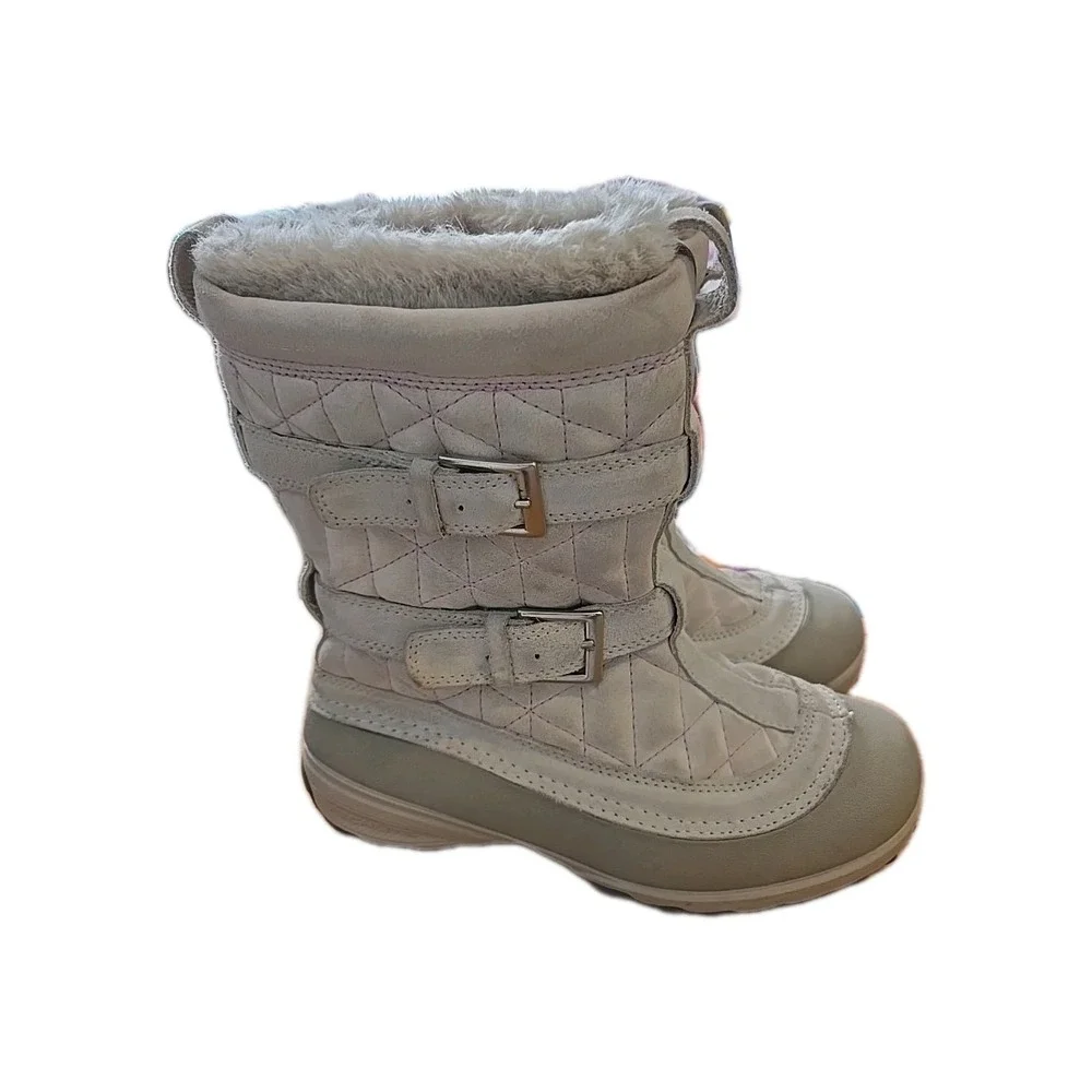Columbia Women's Flurry 11 Snow Boot, Size 6 Beige Faux Suede With Omni Heat‎